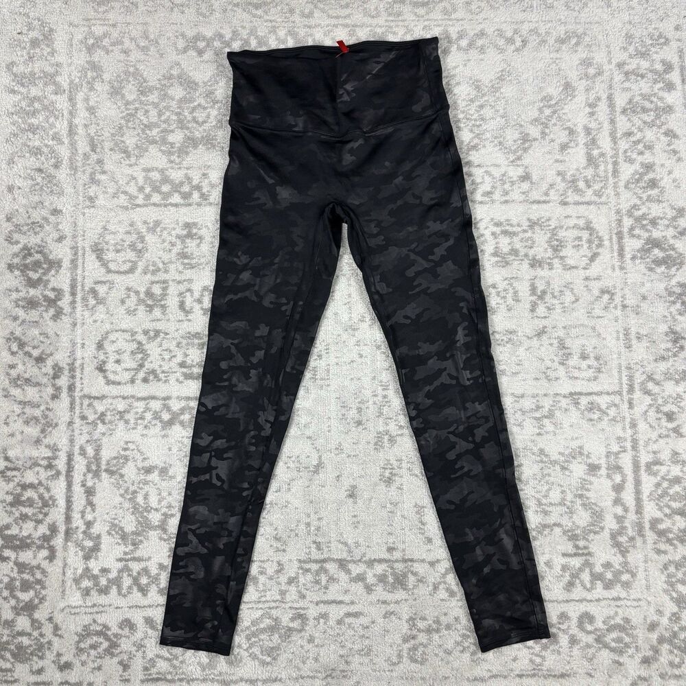 Spanx Women’s Leggings Camouflage Black Grey Womens Size Large